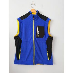 RLX Ralph Lauren Mens Size XL Blue & Yellow Full-Zip Fleece Vest